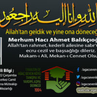 Ahmet Balıkçıoğlu Vefat Haberi