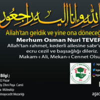 Osman Nuri Tever Vefat Haberi